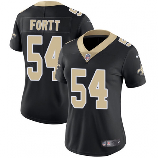 Women's Nike New Orleans Saints #54 Khairi Fortt Elite Black Team Color NFL Jersey - Ujersey