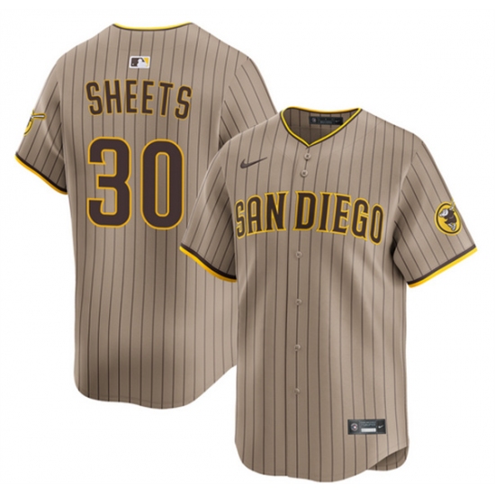 Men's San Diego Padres #30 Gavin Sheets Tan 2026 Alternate Limited Stitched Baseball Jersey - Ujersey