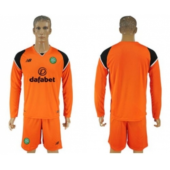 Celtic Blank Orange Goalkeeper Long Sleeves Soccer Club Jersey