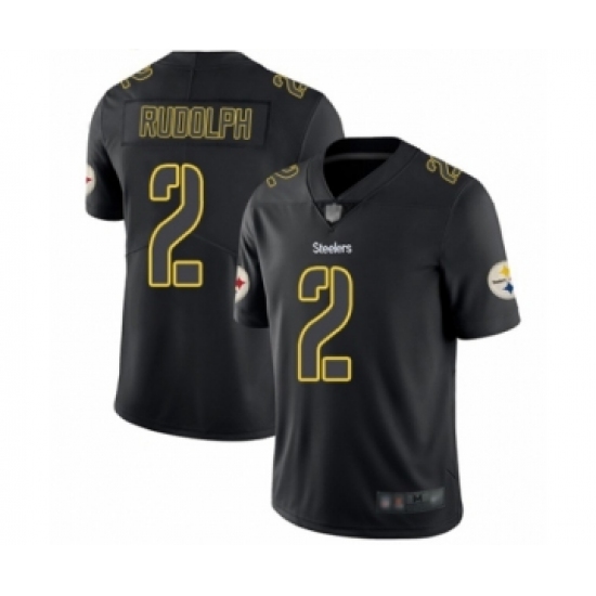 Men's Pittsburgh Steelers #2 Mason Rudolph Limited Black Rush Impact Football Jersey - Ujersey