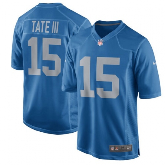 Men's Nike Detroit Lions #15 Golden Tate III Game Blue Alternate NFL Jersey - Ujersey