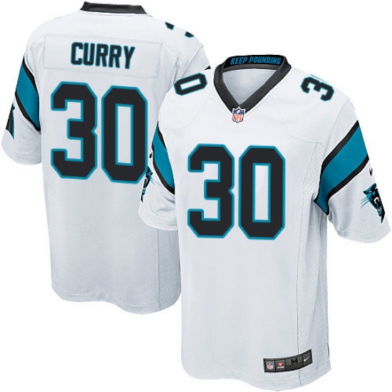 Men's Nike Carolina Panthers #30 Stephen Curry Game White NFL Jersey - Ujersey