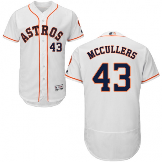 Men's Majestic Houston Astros #43 Lance McCullers White Home Flex Base Authentic Collection MLB Jersey - Ujersey