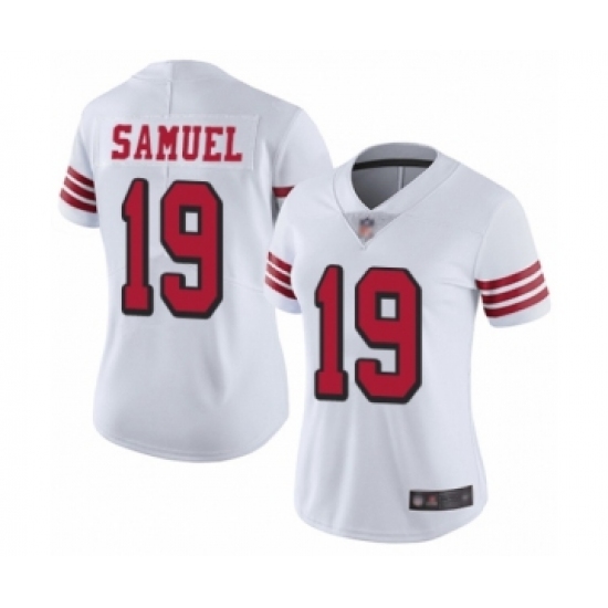 Women's San Francisco 49ers #19 Deebo Samuel Limited White Rush Vapor Untouchable Football Jersey - Ujersey