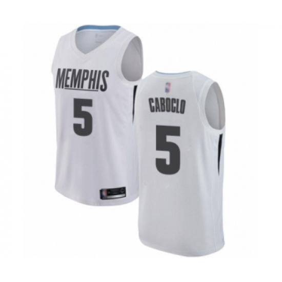 Women's Memphis Grizzlies #5 Bruno Caboclo Swingman White Basketball Jersey - City Edition - Ujersey