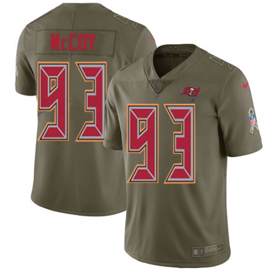 Men's Nike Tampa Bay Buccaneers #93 Gerald McCoy Limited Olive 2017 Salute to Service NFL Jersey - Ujersey