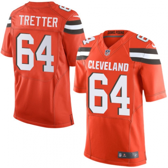 Men's Nike Cleveland Browns #64 JC Tretter Elite Orange Alternate NFL Jersey - Ujersey