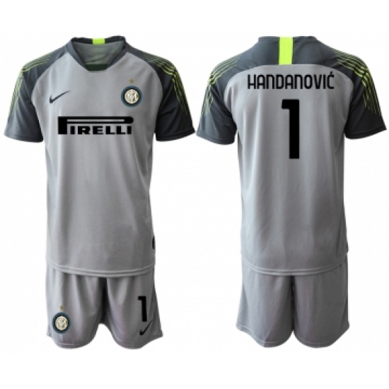 2020-21 Inter Milan 1 HANDANOVIC Gray Goalkeeper Soccer Jerseys