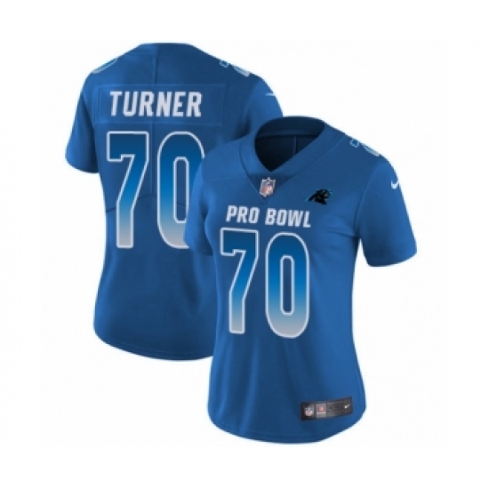 Women's Nike Carolina Panthers #70 Trai Turner Limited Royal Blue NFC 2019 Pro Bowl NFL Jersey