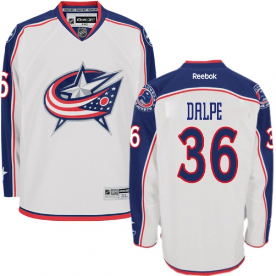 Youth Reebok Columbus Blue Jackets #36 Zac Dalpe Authentic White Away NHL Jersey - Ujersey