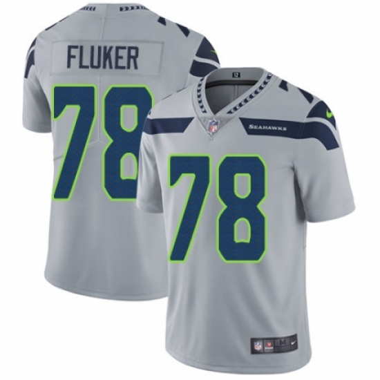 Men's Nike Seattle Seahawks #78 D.J. Fluker Grey Alternate Vapor Untouchable Limited Player NFL Jersey - Ujersey