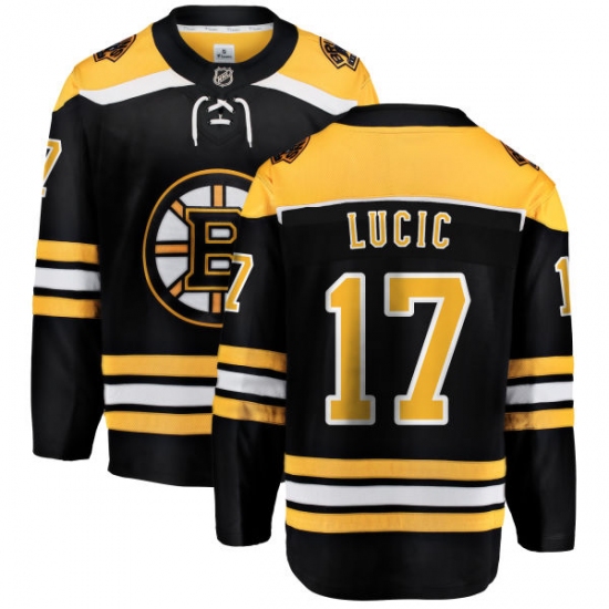 Youth Boston Bruins #17 Milan Lucic Authentic Black Home Fanatics Branded Breakaway NHL Jersey - Ujersey