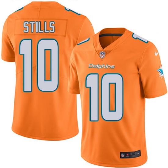 Men's Nike Miami Dolphins #10 Kenny Stills Elite Orange Rush Vapor Untouchable NFL Jersey - Ujersey