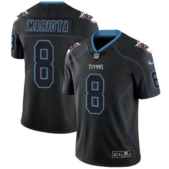 Men's Nike Tennessee Titans #8 Marcus Mariota Limited Lights Out Black Rush NFL Jersey - Ujersey