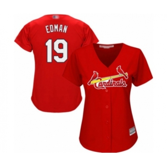 Women's St. Louis Cardinals #19 Tommy Edman Authentic Red Alternate Cool Base Baseball Player Jersey - Ujersey