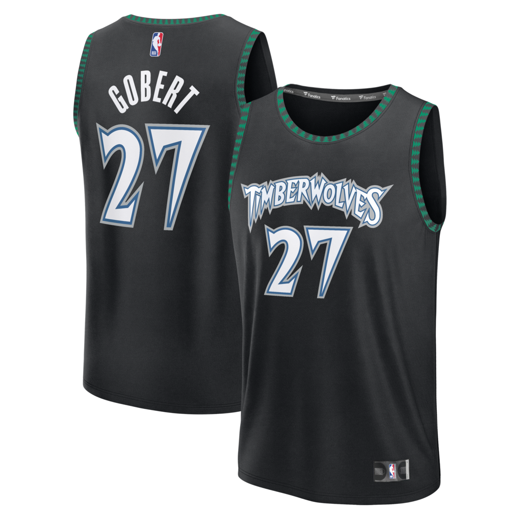 Men's Minnesota Timberwolves Rudy Gobert Fanatics Black Fast Break Jersey - Classic Edition - Ujersey NHL