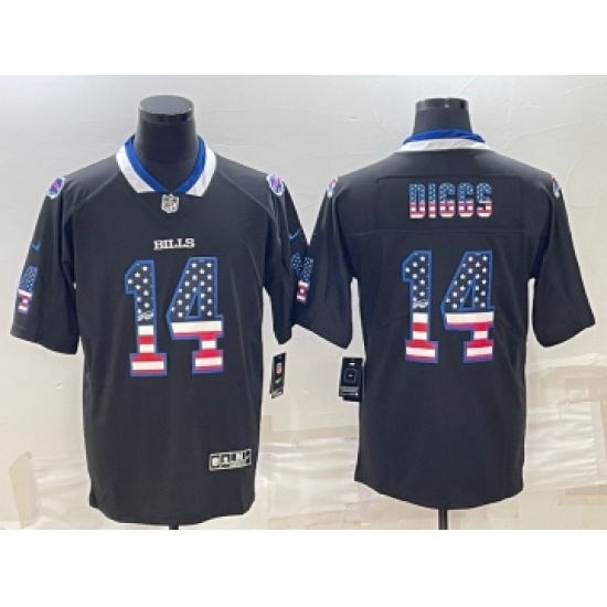 Men's Buffalo Bills #14 Stefon Diggs Black 2018 USA Flag Fashion Limited Stitched Jersey - Ujersey