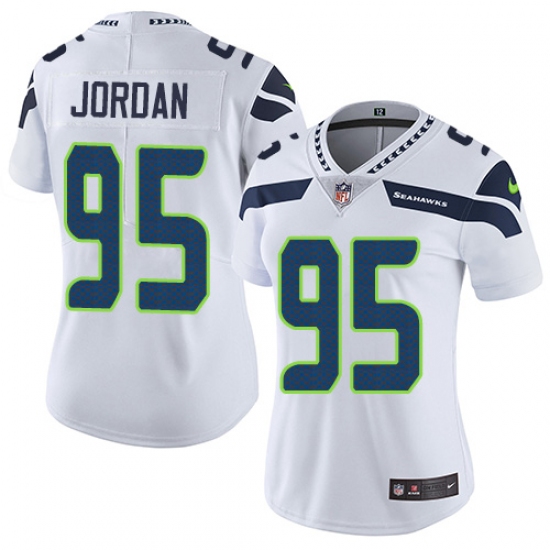 Women's Nike Seattle Seahawks #95 Dion Jordan White Vapor Untouchable Limited Player NFL Jersey - Ujersey