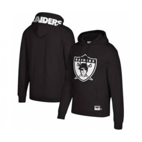 Men's Las Vegas Raiders Mitchell & Ness Black Logo Big Face Pullover Hoodie - Ujersey NHL