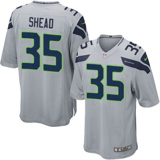 Men's Nike Seattle Seahawks #35 DeShawn Shead Game Grey Alternate NFL Jersey - Ujersey