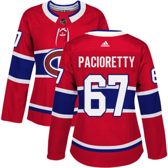 Women's Adidas Montreal Canadiens #67 Max Pacioretty Premier Red Home NHL Jersey - Ujersey