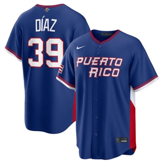 Men's Puerto Rico Baseball Customized Blue 2026 World Baseball Classic Road Stadium Stitched Jersey - Ujersey