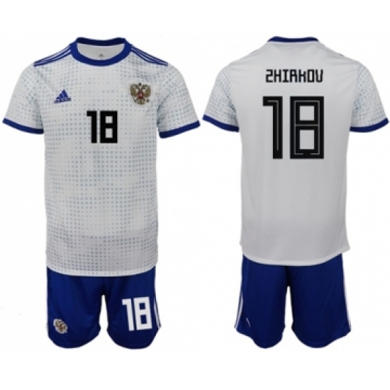 Russia #18 Zhirkov Away Soccer Country Jersey