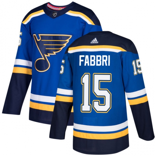Men's Adidas St. Louis Blues #15 Robby Fabbri Authentic Royal Blue Home NHL Jersey - Ujersey