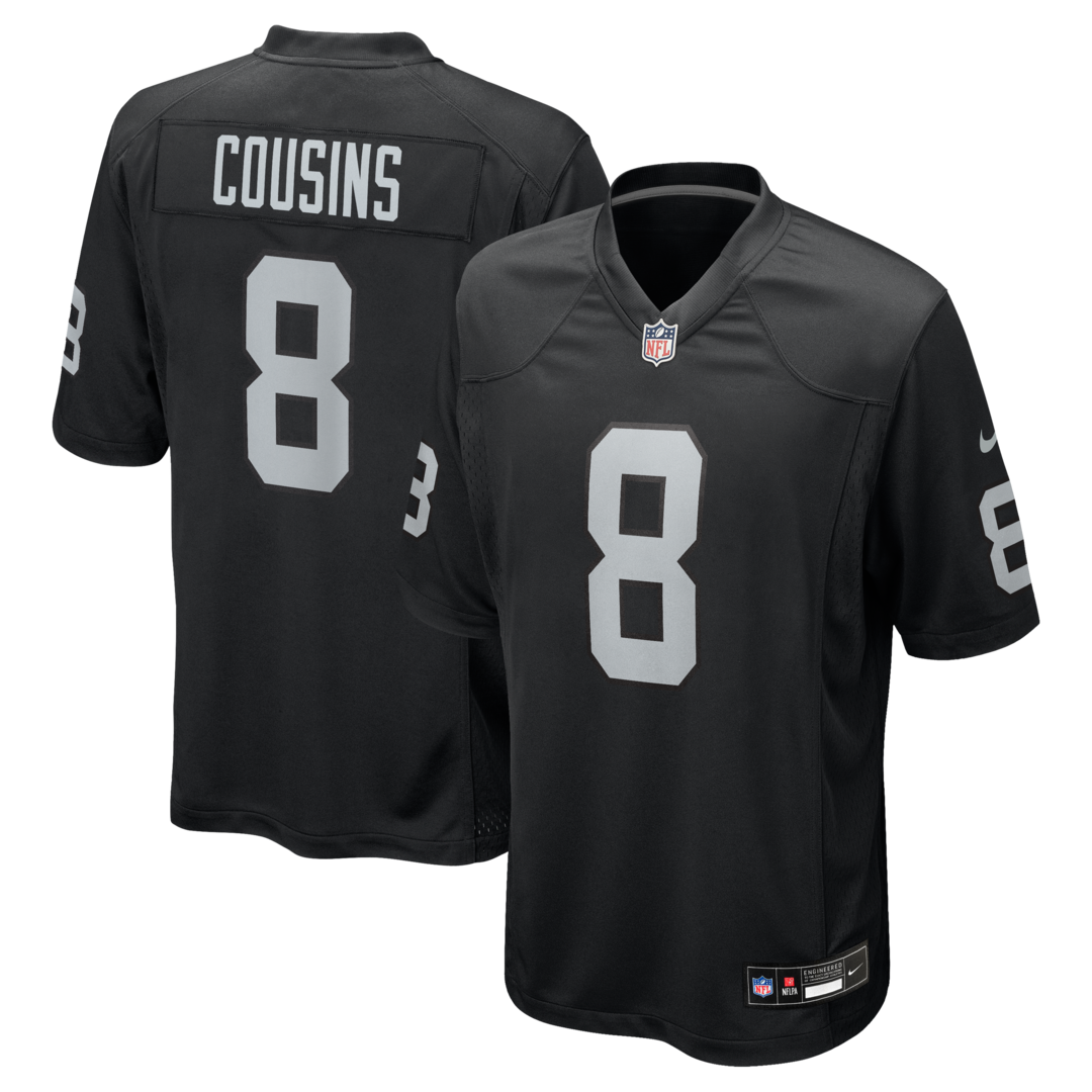 Men's Las Vegas Raiders Kirk Cousins Nike Black Team Game Jersey - Ujersey
