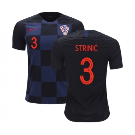 Croatia #3 Strinic Away Kid Soccer Country Jersey