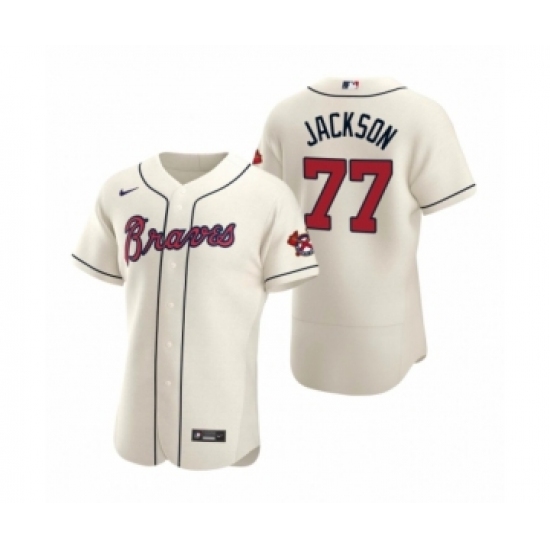Men's Atlanta Braves #77 Luke Jackson Nike Cream Authentic 2020 Alternate Jersey - Ujersey