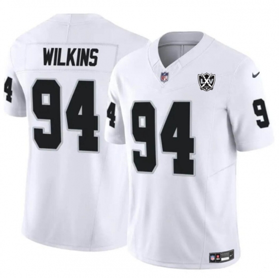 Men's Las Vegas Raiders #94 Christian Wilkins White 2024 F.U.S.E 65th Anniversary Vapor Stitched Football Jersey - Ujersey