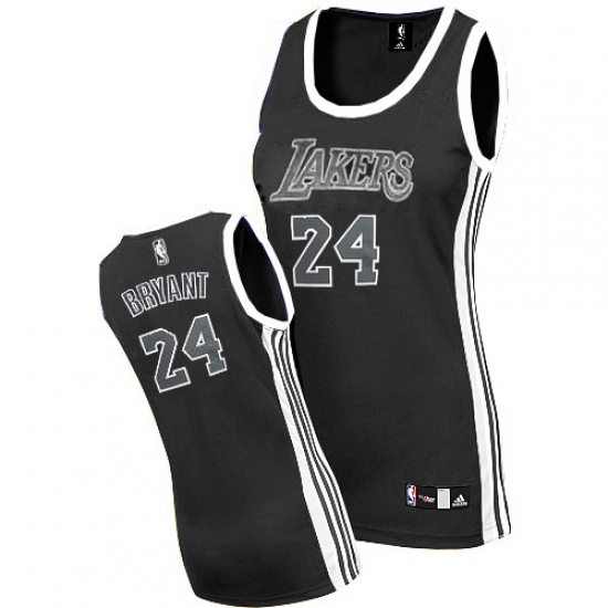 Women's Adidas Los Angeles Lakers #24 Kobe Bryant Authentic Black/White NBA Jersey - Ujersey