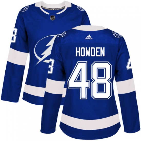 Women's Adidas Tampa Bay Lightning #48 Brett Howden Authentic Royal Blue Home NHL Jersey - Ujersey