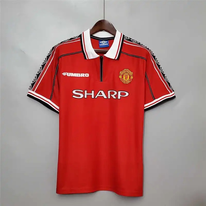 Beckham #7 Manchester United Retro Home Football Jersey Shirt 1998/99 - U-jersey