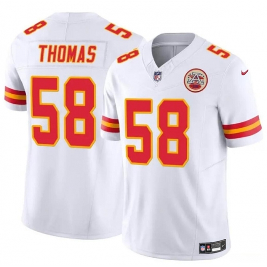 Men's Kansas City Chiefs #58 Derrick Thomas White 2024 F.U.S.E Vapor Untouchable Limited Stitched Football Jersey - Ujersey