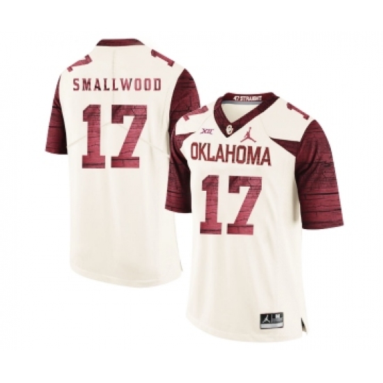 Oklahoma Sooners 17 Jordan Smallwood White 47 Game Winning Streak College Football Jersey - Ujersey