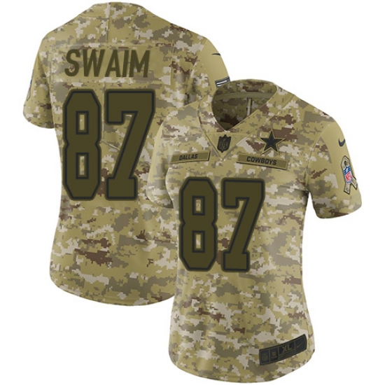 Women's Nike Dallas Cowboys #87 Geoff Swaim Limited Camo 2018 Salute to Service NFL Jersey - Ujersey