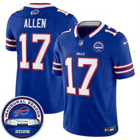 Men's Buffalo Bills #17 Josh Allen Blue F.U.S.E. 2026 Inaugural Season at Highmark Stadium Football Stitched Jersey - Ujersey