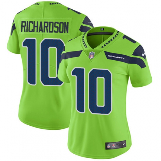 Women's Nike Seattle Seahawks #10 Paul Richardson Limited Green Rush Vapor Untouchable NFL Jersey - Ujersey