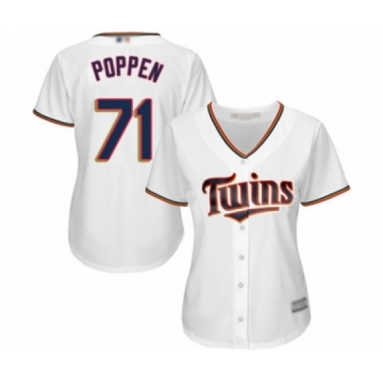 Women's Minnesota Twins #71 Sean Poppen Authentic White Home Cool Base Baseball Player Jersey - Ujersey