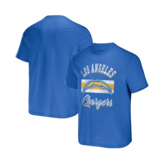 Men's Los Angeles Chargers Light Blue x Darius Rucker Collection Stripe T-Shirt - Ujersey