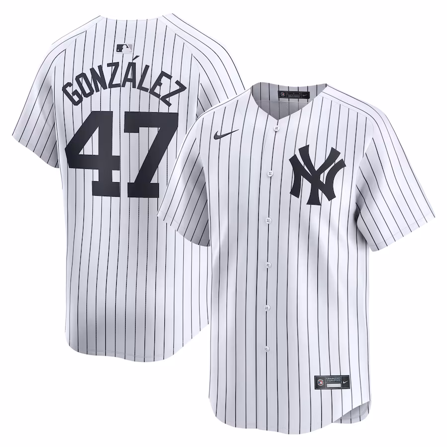 Men's New York Yankees Victor González Nike White Home Limited Player Jersey - Ujersey NHL