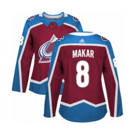 Women's Colorado Avalanche #8 Cale Makar Authentic Burgundy Red Home Hockey Jersey - Ujersey