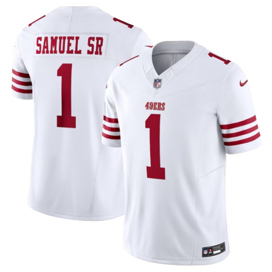 Men's San Francisco 49ers #1 Deebo Samuel White F.U.S.E. Vapor Untouchable Limited Football Stitched Jersey - Ujersey