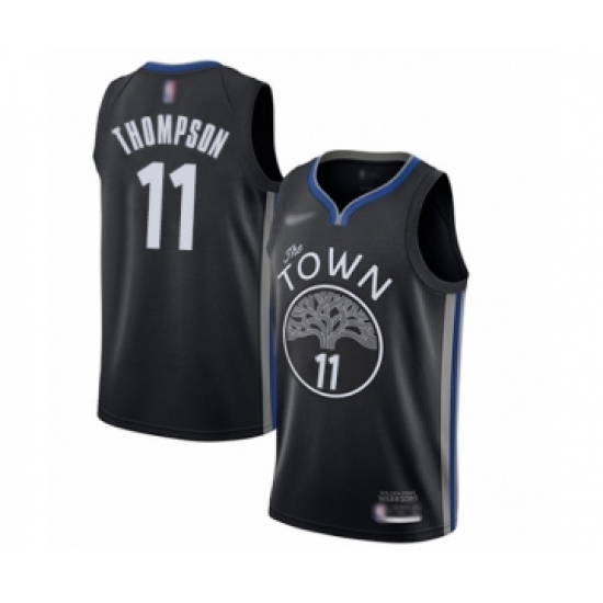 Men's Golden State Warriors #11 Klay Thompson Swingman Black Basketball Jersey - 2019 20 City Edition - Ujersey