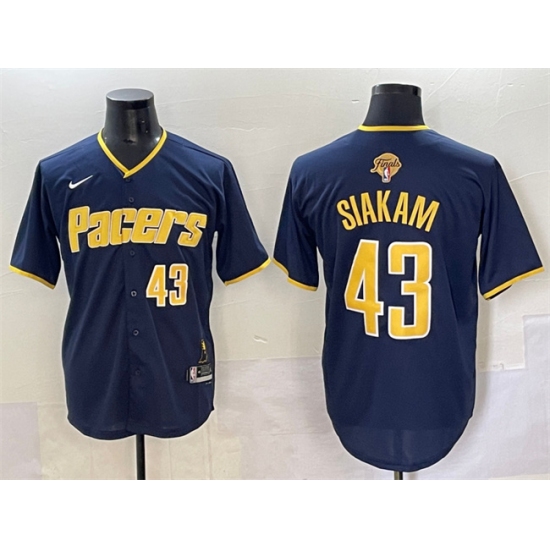 Men's Indiana Pacers #43 Pascal Siakam Navy 2025 Finals Vapor Stitched Baseball Jersey - Ujersey