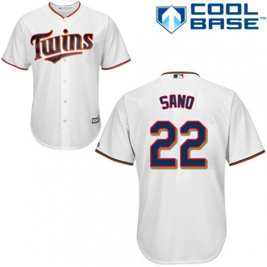 Youth Majestic Minnesota Twins #22 Miguel Sano Authentic White Home Cool Base MLB Jersey - Ujersey