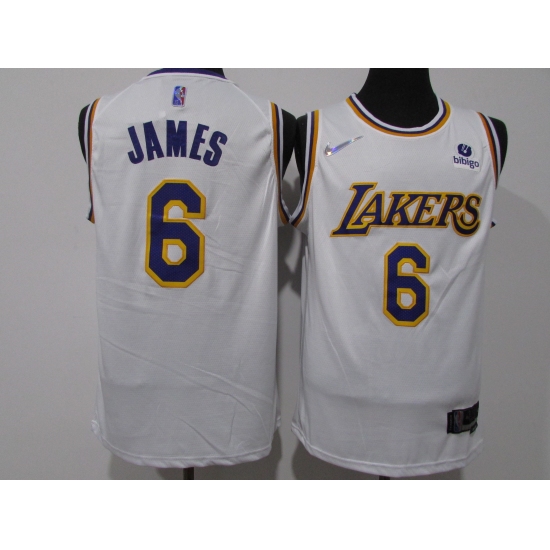 Men's Los Angeles Lakers #6 LeBron James White Jersey - Ujersey