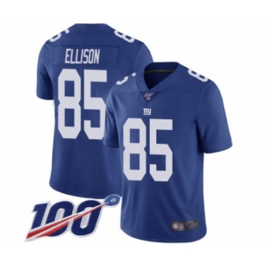 Men's New York Giants #85 Rhett Ellison Royal Blue Team Color Vapor Untouchable Limited Player 100th Season Football Jersey - Ujersey